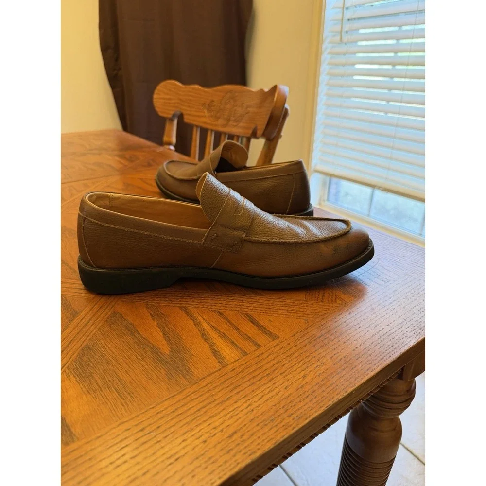 Marc Joseph Size 11.5 Men's Leather Moccasin Brown Loafer‎ Shoes